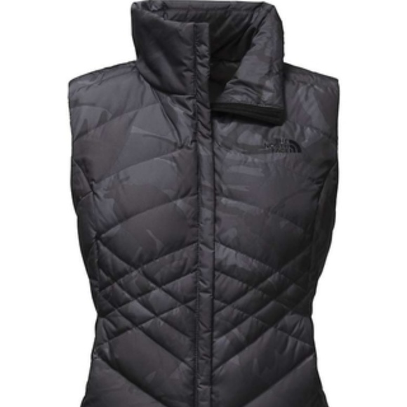 North Face Womens Down Black Camo Vest 